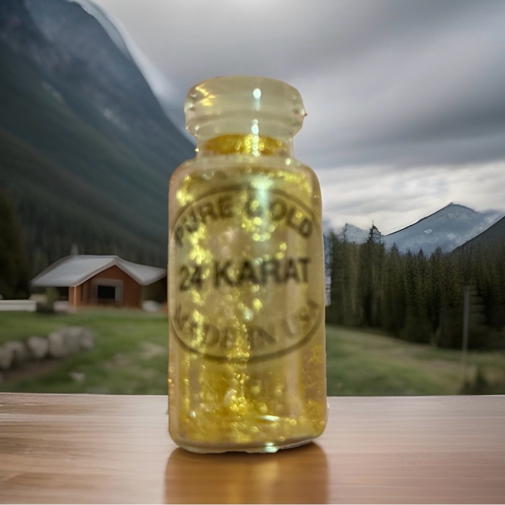 Gold Flake Decorative Bottle